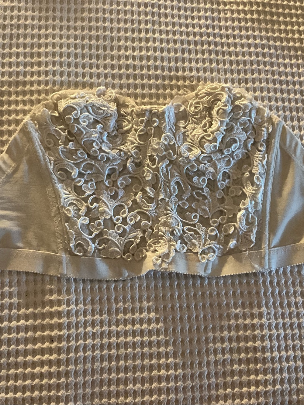 The Limited Ivory Textured Bustier Top